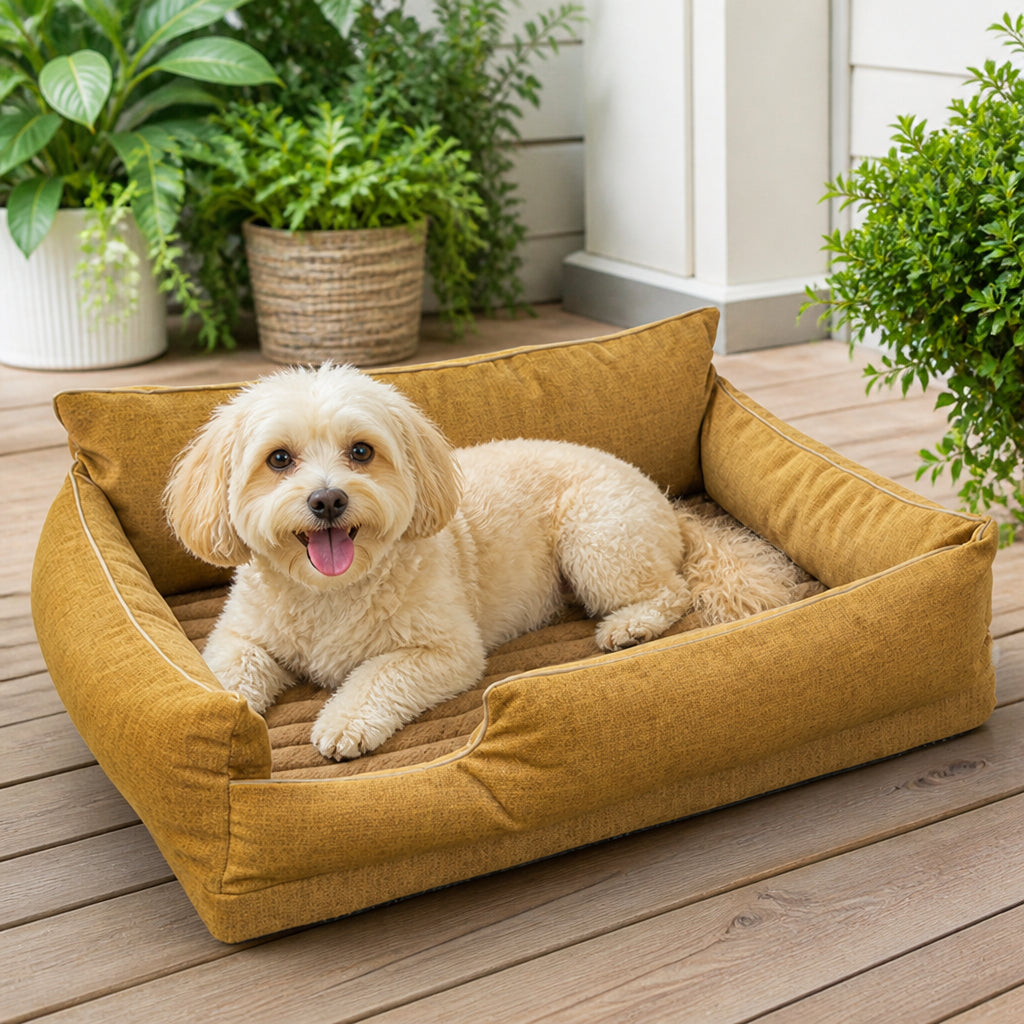 Petmarlow Orthopedic Egg-Crate Foam Dog Bed (Water-Resistant Washable Cover)