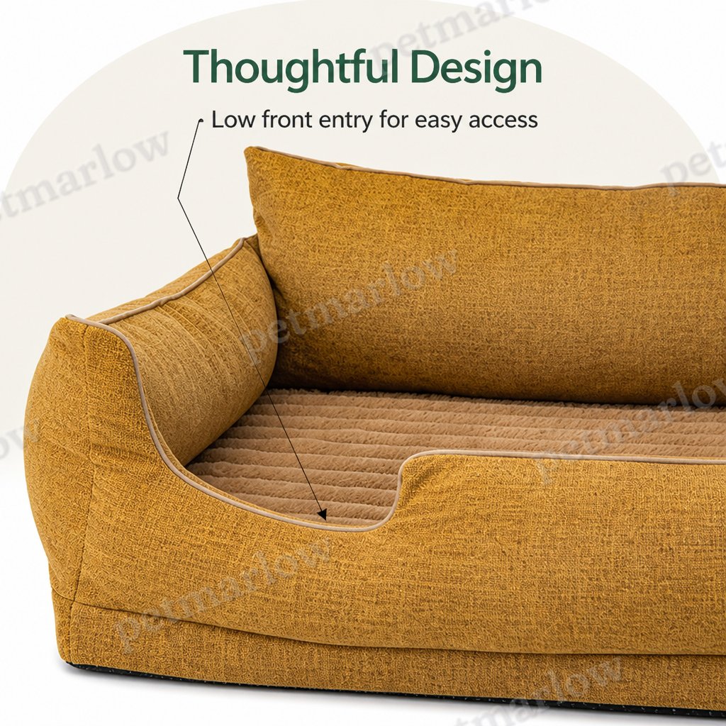 Petmarlow Orthopedic Egg-Crate Foam Dog Bed (Water-Resistant Washable Cover) – view 5