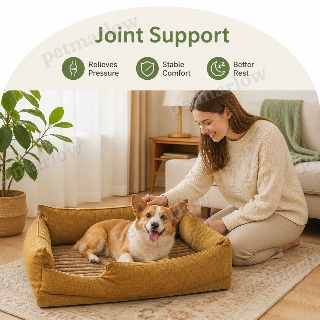 Petmarlow Orthopedic Egg-Crate Foam Dog Bed (Water-Resistant Washable Cover) – view 6