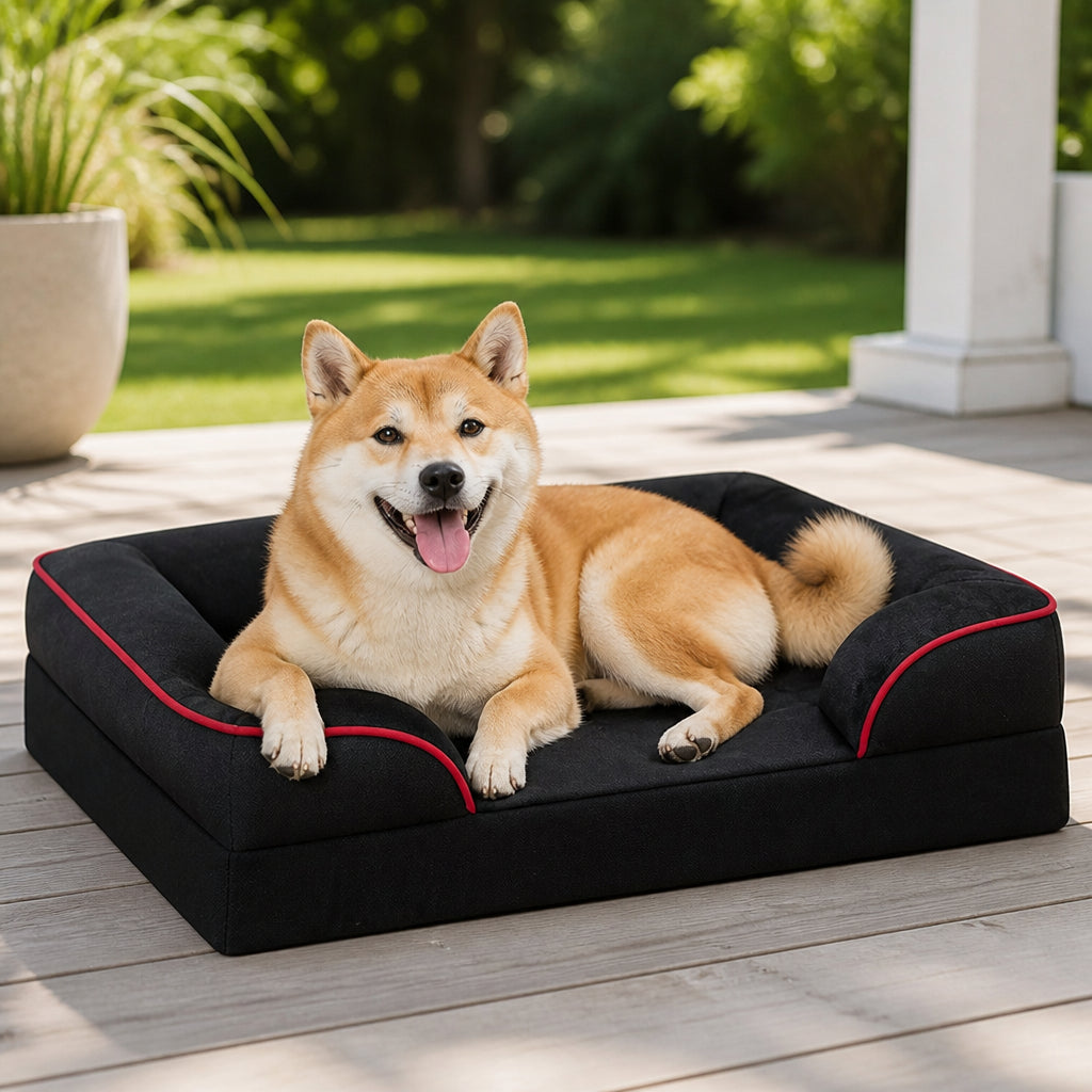 Petmarlow Orthopedic Egg-Crate Foam & Non-Slip Dog Bed (Removable Washable Cover)