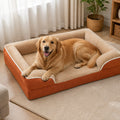 Petmarlow Orthopedic Egg-Crate Foam & Non-Slip Dog Bed (Removable Washable Cover) – Khaki S