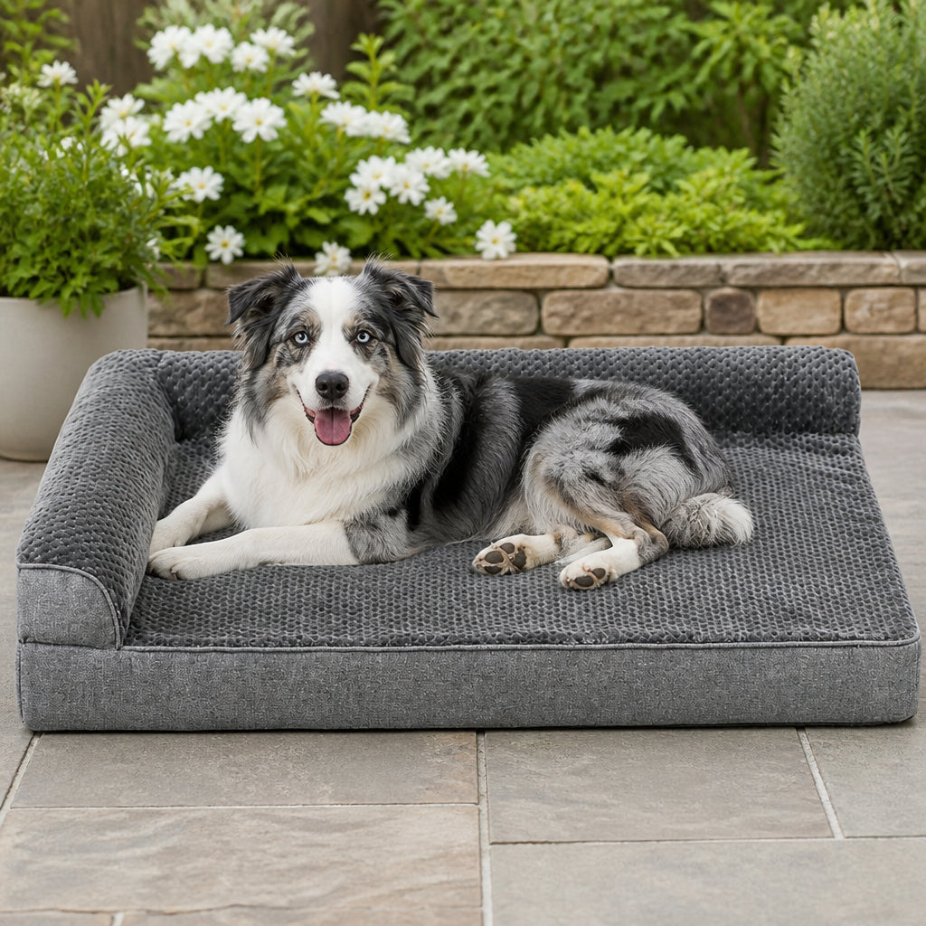 Petmarlow Orthopedic High-Density Foam & Sherpa Dog Bed (Removable Cover)