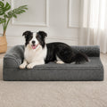 Petmarlow Orthopedic High-Density Foam & Sherpa Dog Bed (Removable Cover) – Dark Gray / M 29.53*19.69*5.51inch