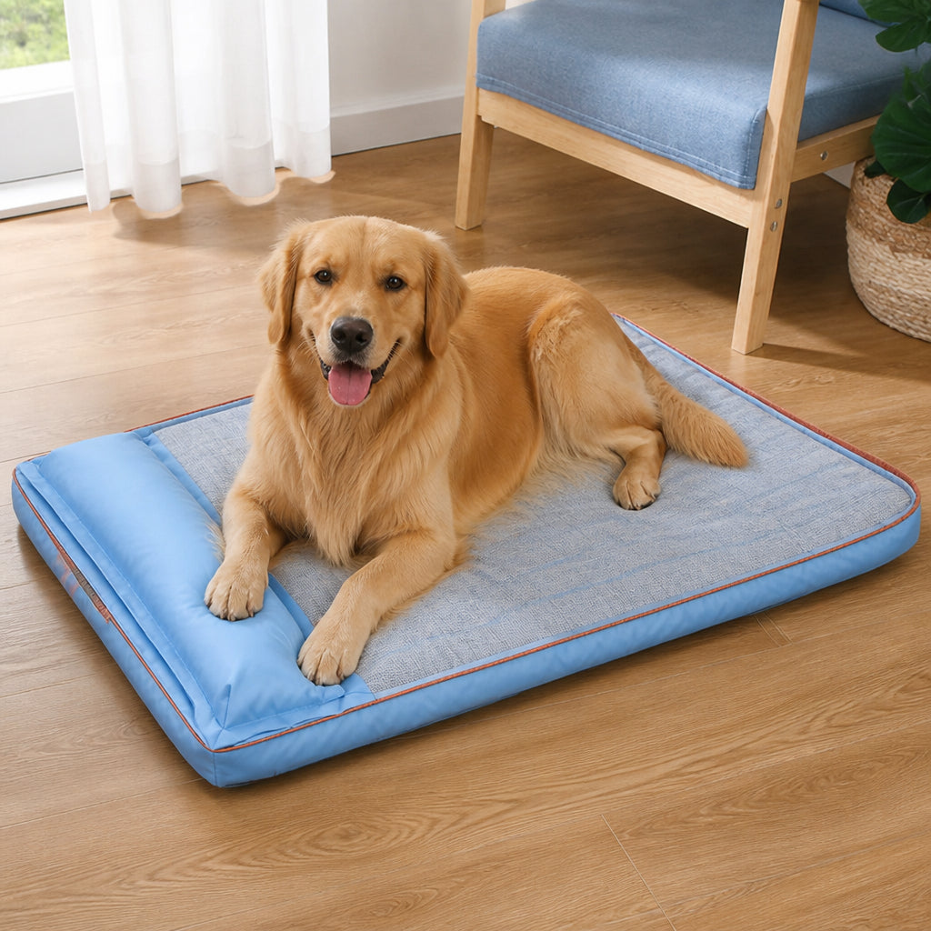 Petmarlow Orthopedic Memory Foam & Breathable Waterproof Bolster Bed (Removable Cover)