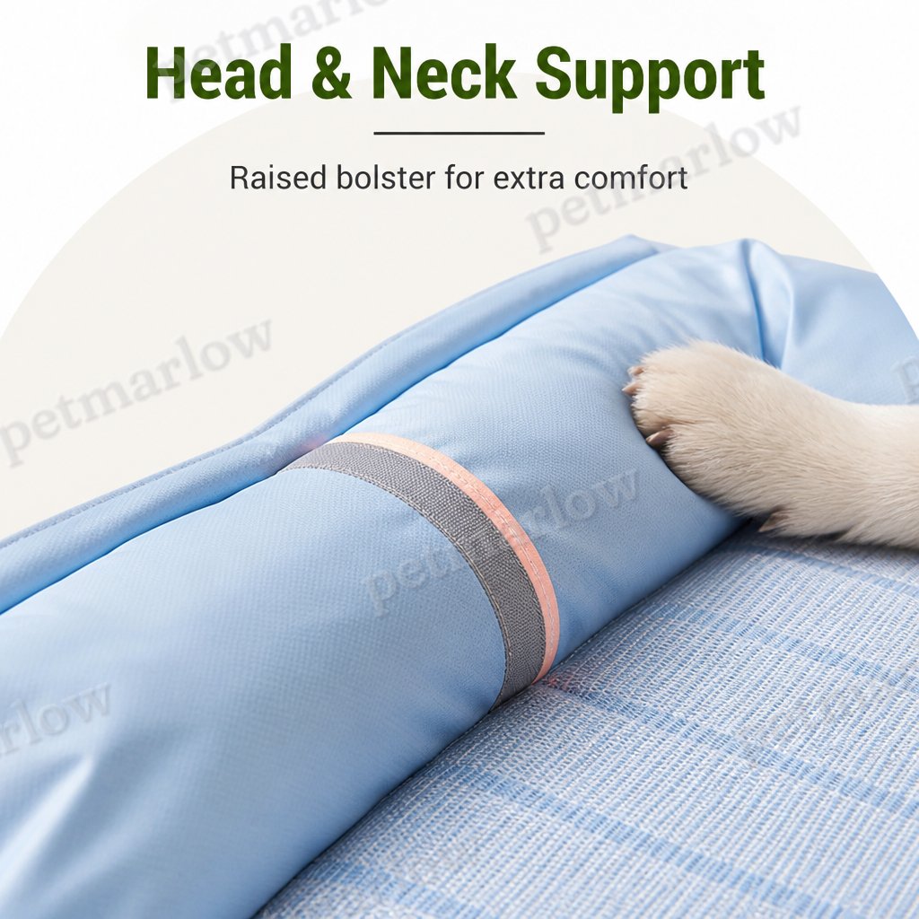 Petmarlow Orthopedic Memory Foam & Breathable Waterproof Bolster Bed (Removable Cover) – view 5