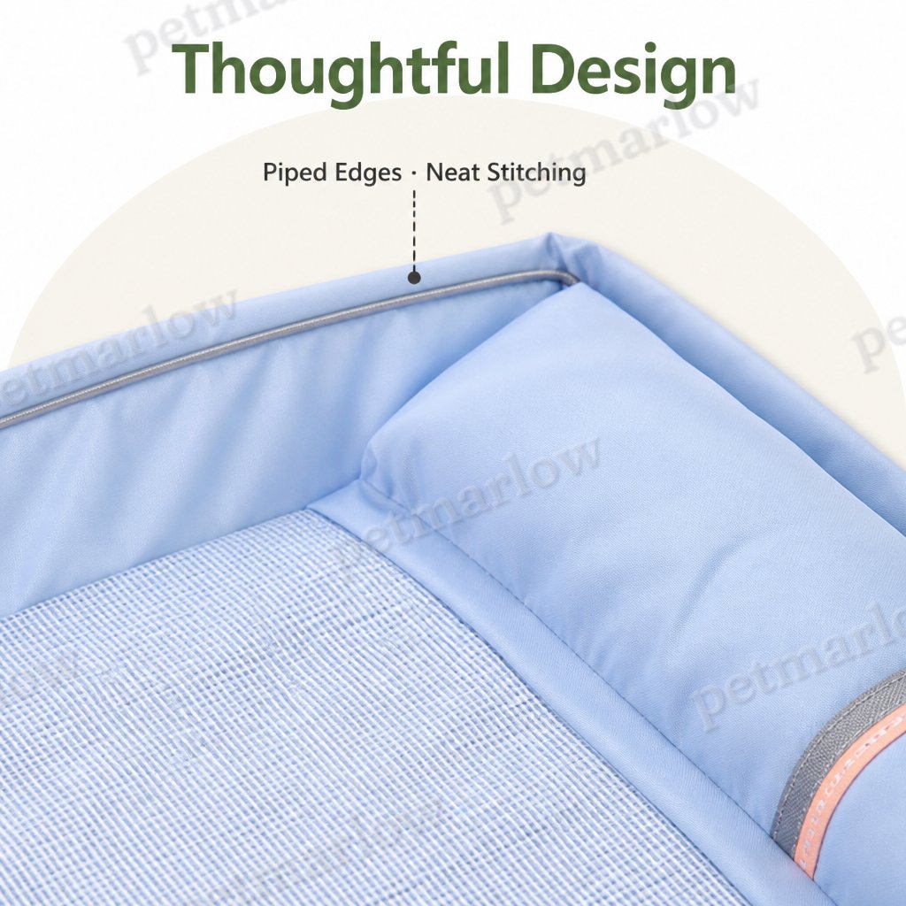 Petmarlow Orthopedic Memory Foam & Breathable Waterproof Bolster Bed (Removable Cover) – view 6