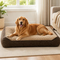 Petmarlow Orthopedic Memory Foam Dog Bed (Machine-Washable Cover) – Brown And White / 29 inches