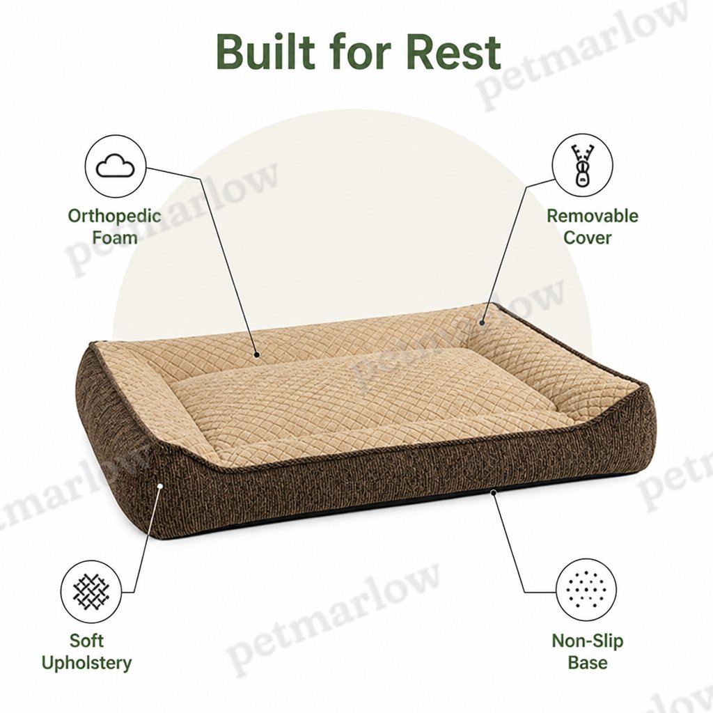 Petmarlow Orthopedic Memory Foam Dog Bed (Machine-Washable Cover) – view 3