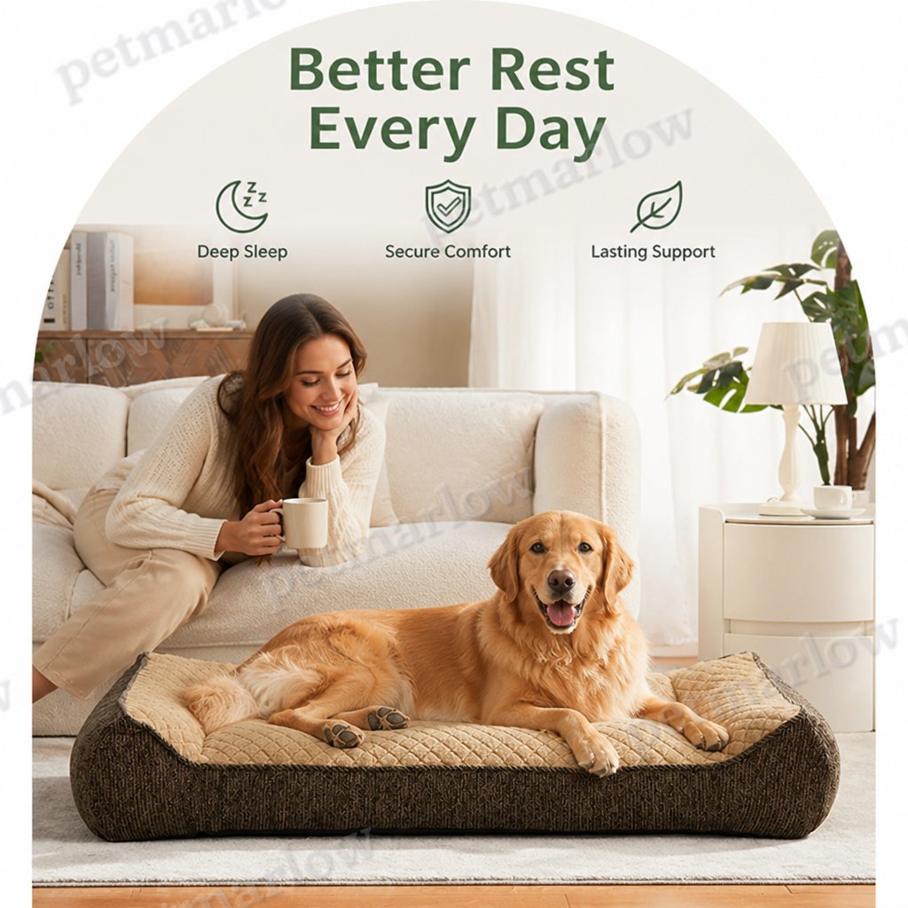Petmarlow Orthopedic Memory Foam Dog Bed (Machine-Washable Cover) – view 6