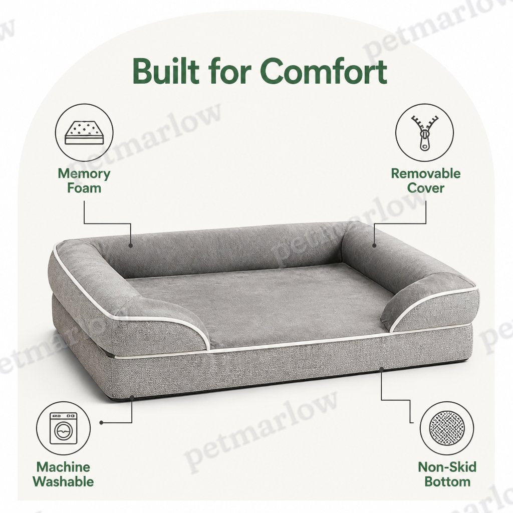 Petmarlow Orthopedic Memory Foam Dog Bed (Removable Cover) – view 3