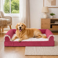 DogBedHouse Orthopedic Memory Foam & Non-Slip Dog Bed (Removable Cover) – Rosy Pink / L