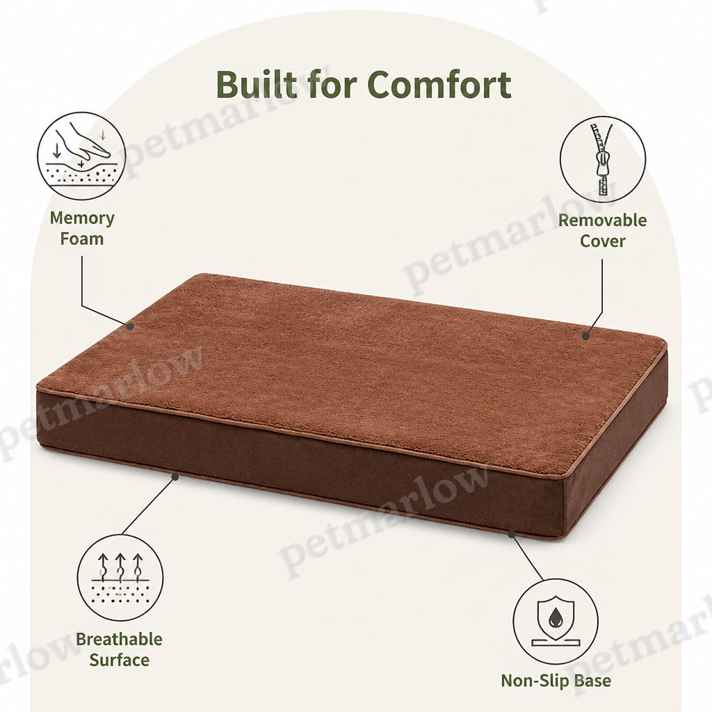 Petmarlow Orthopedic Memory Foam & Non-Slip Dog Bed (Removable Cover) – view 6
