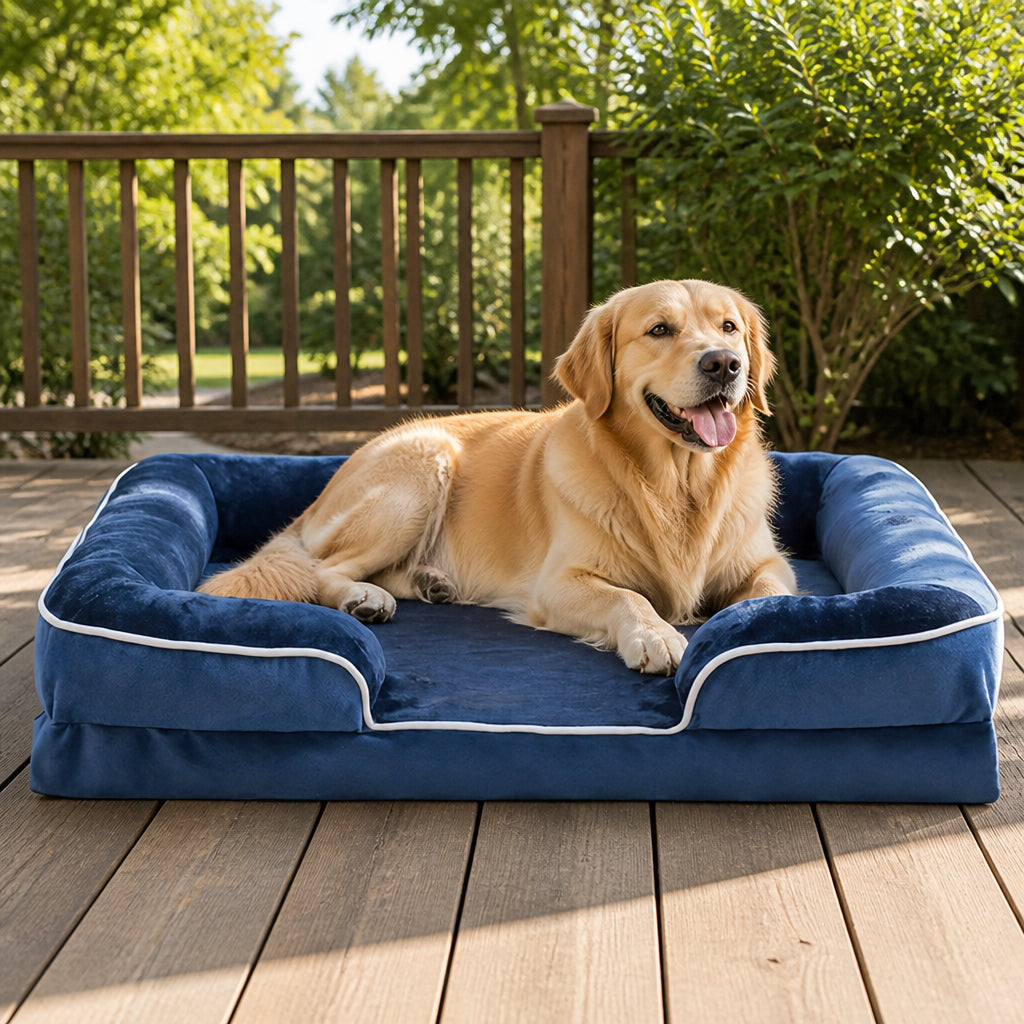 Petmarlow Orthopedic Support Foam & Anti-Skid Bottom Dog Bed (Detachable Cover)