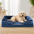 Petmarlow Orthopedic Support Foam & Anti-Skid Bottom Dog Bed (Detachable Cover) – Blue / L 28.0*23.0*6(inch)