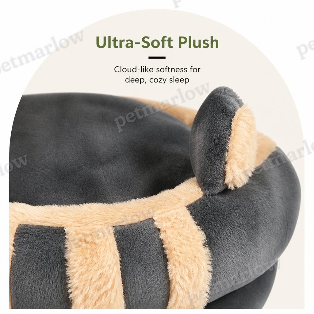 Petmarlow Plush Arctic Velvet & Insulated Cat Cave Bed – view 6