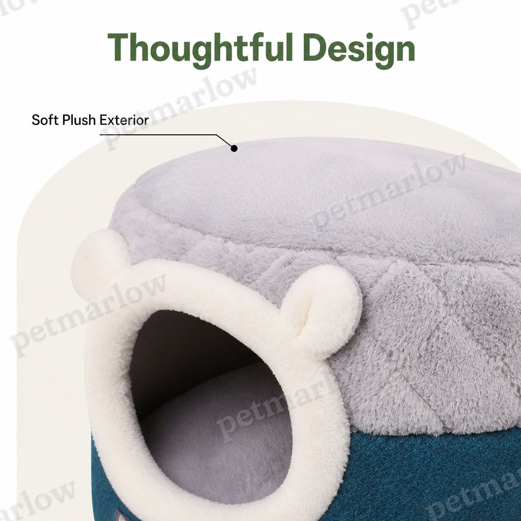 Petmarlow Plush Convertible Pop-Top Pet Bed (Removable Cushion) – view 6