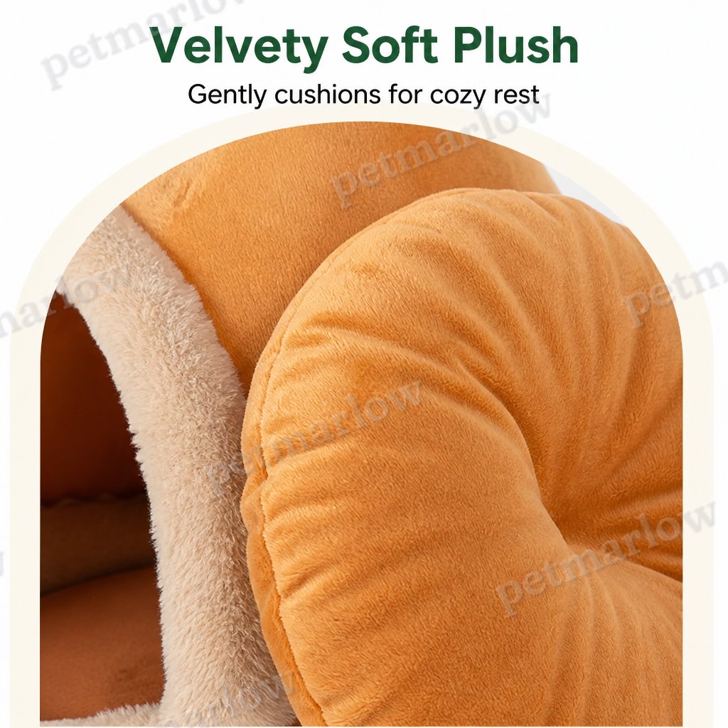 Petmarlow Plush Coral Velvet & Cotton-Filled Pet Teepee – view 5