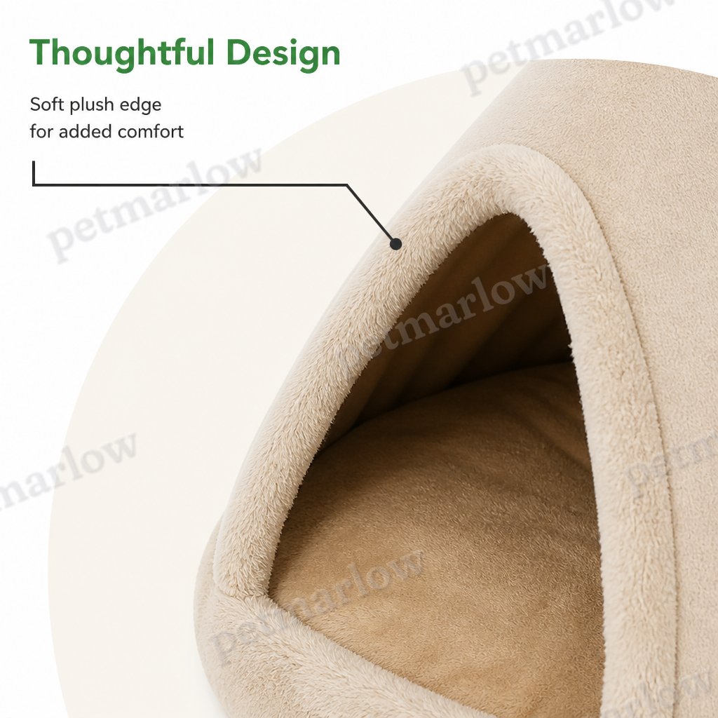 Petmarlow Plush Coral Velvet & Cotton-Filled Pet Teepee – view 6