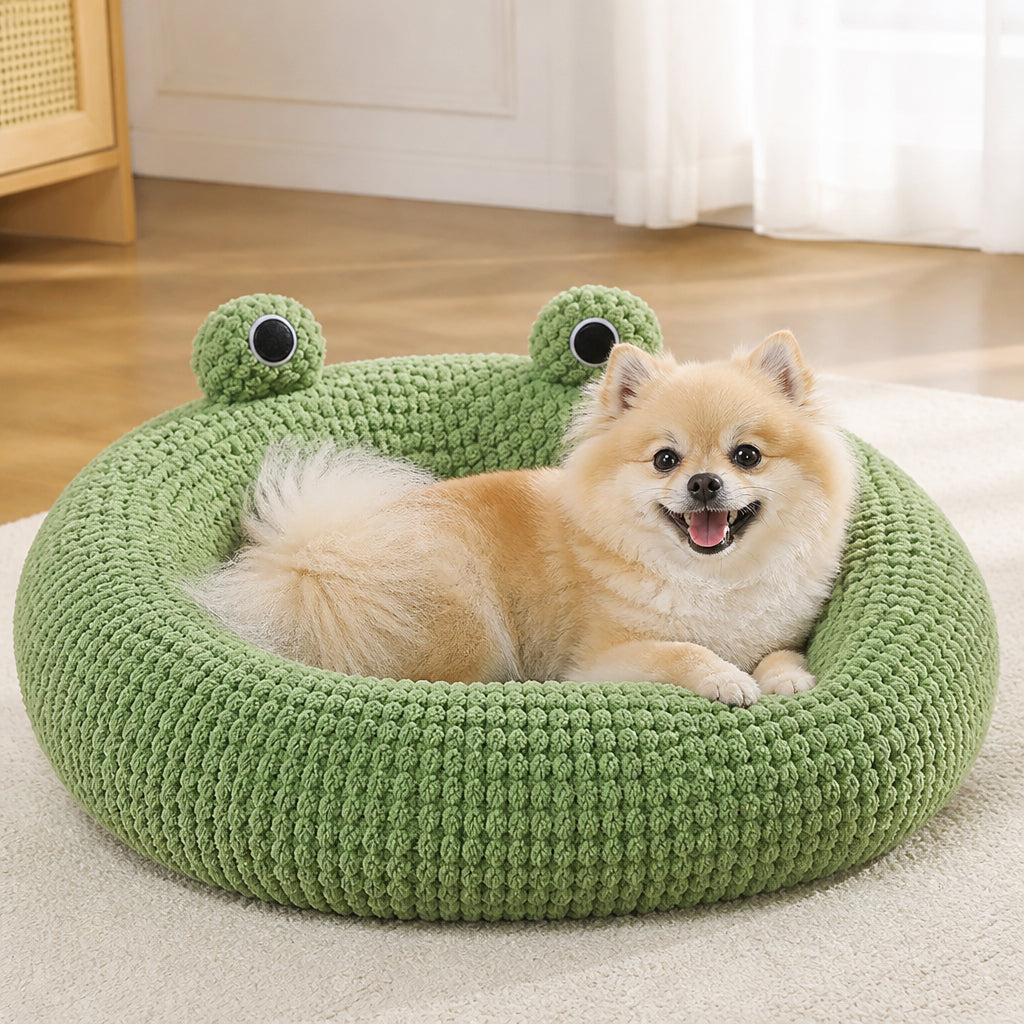 Petmarlow Plush Enclosed Waterproof & Anti-Slip Pet Bed (Removable Cushion) – Circular fossa / S Within 10 pounds