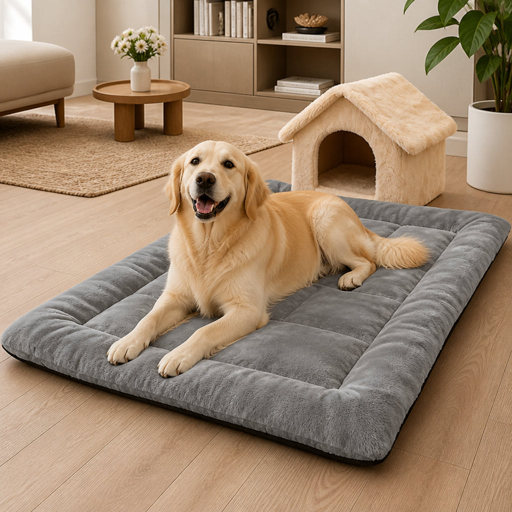 Petmarlow Plush Flannel & Non-Slip Dog Mat (Machine Washable) – Grey / L (23.62inch*47.24inch)