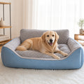 Petmarlow Plush High-Back & Thick Padding Pet Sofa Bed – Grey Blue / S