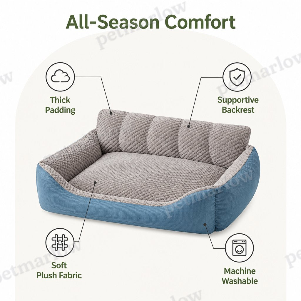 Petmarlow Plush High-Back & Thick Padding Pet Sofa Bed – view 3