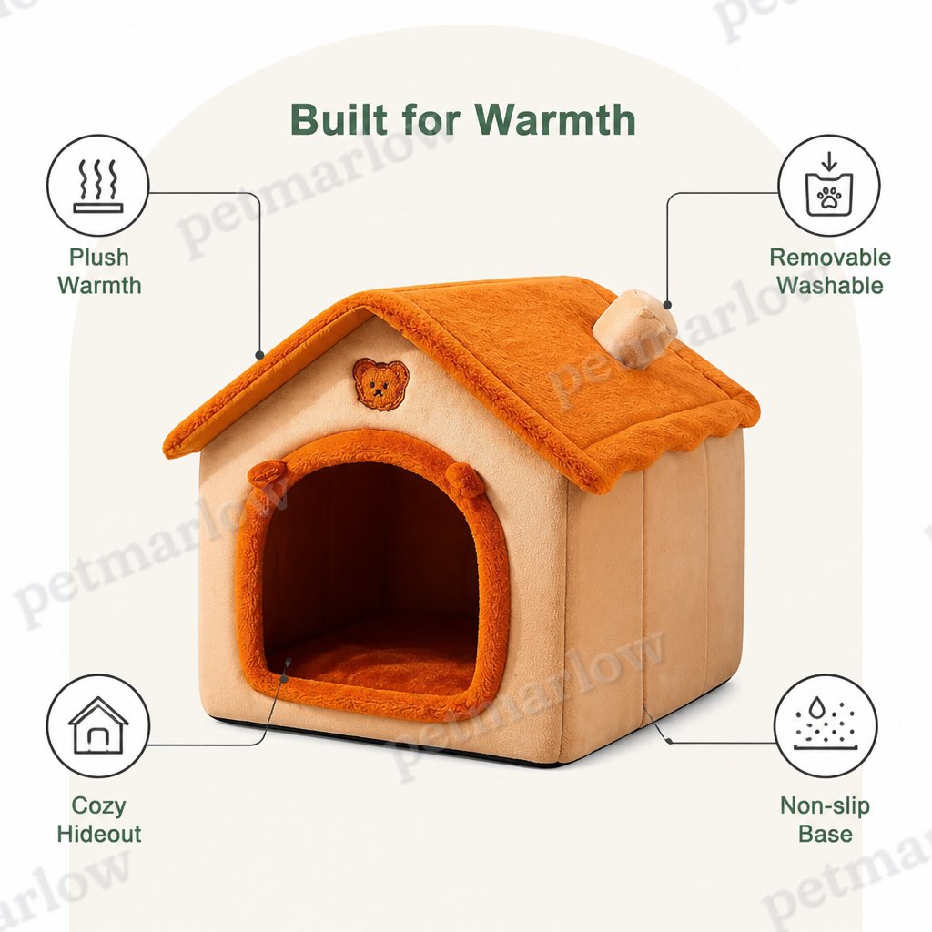 Petmarlow Plush & Insulated Pet Cave Bed (Removable Cushion) – view 4