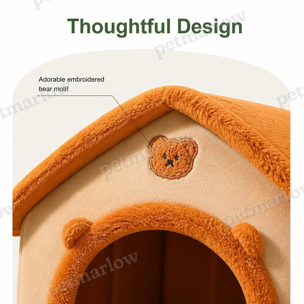 Petmarlow Plush & Insulated Pet Cave Bed (Removable Cushion) – view 6