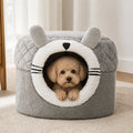 DogBedHouse Plush Insulated Pet Tent (Removable Cushion) – grey S