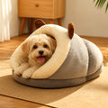 Petmarlow Plush Insulating Washable Kennel Bed – GRAY / S - 	15.7 × 11.8 × 9.8 in