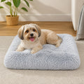 Petmarlow Plush Lined Polyester Fill Dog Bed (Removable Cover) – Light Gray / S (17.6 inches * 11.7 inches)