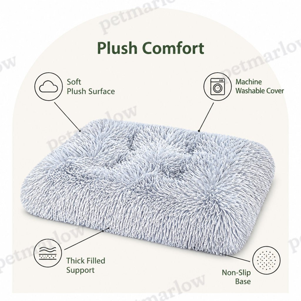 Petmarlow Plush Lined Polyester Fill Dog Bed (Removable Cover) – view 3