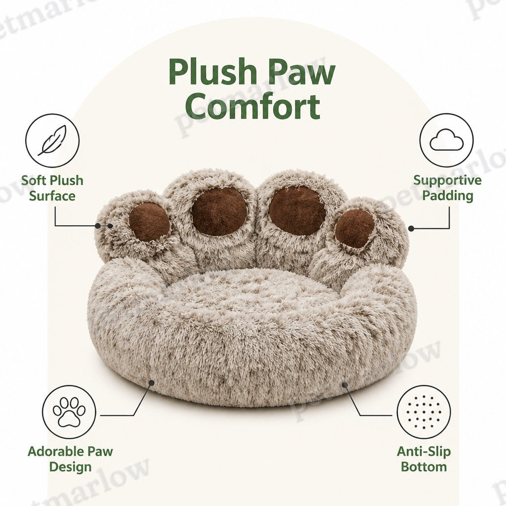Petmarlow Plush & Non-Slip Bear Paw Pet Bed – view 5