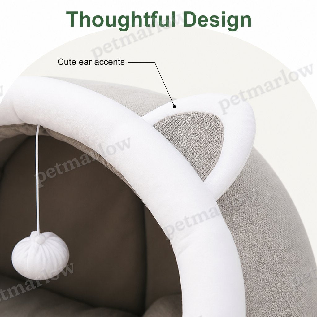 DogBedHouse Plush Polyester & Washable Pet Cave Bed – view 5