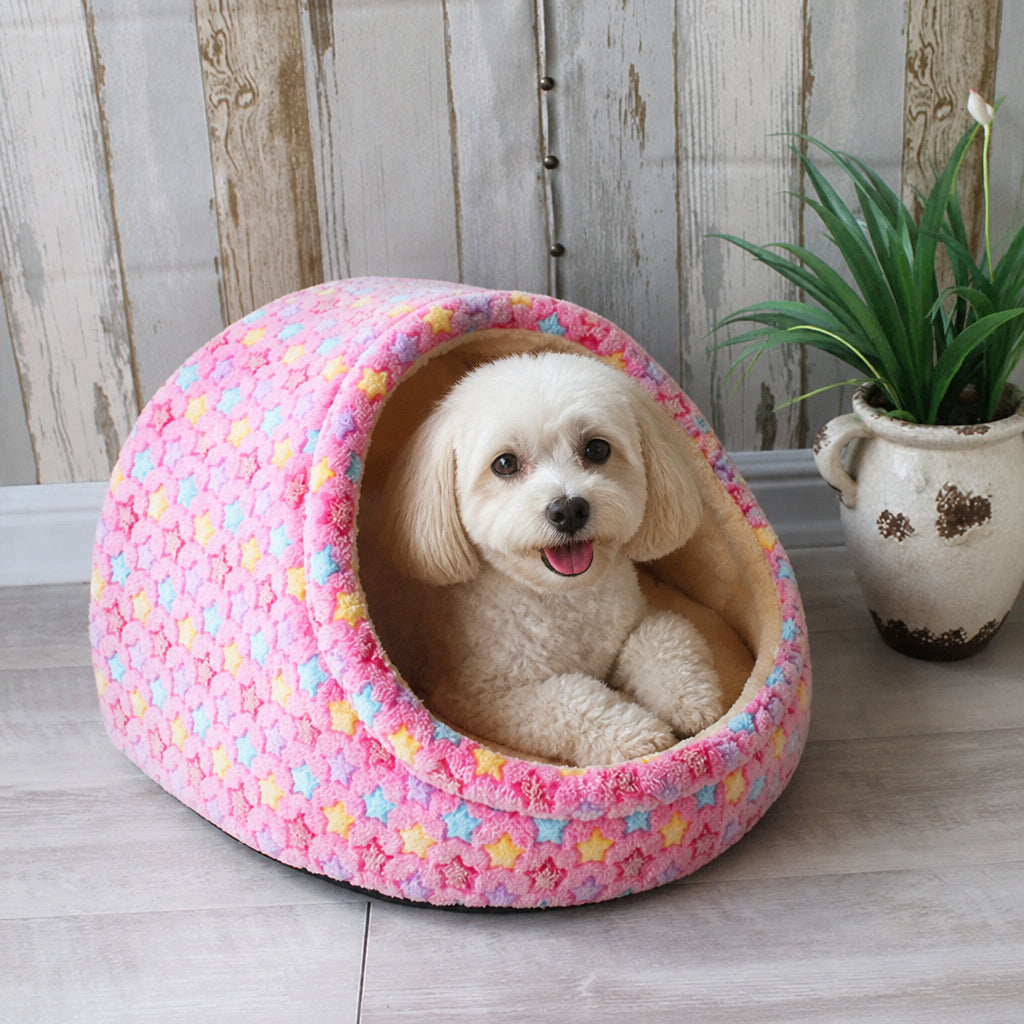 Petmarlow Plush Velvet Foldable Dog Bed (Removable Cover)