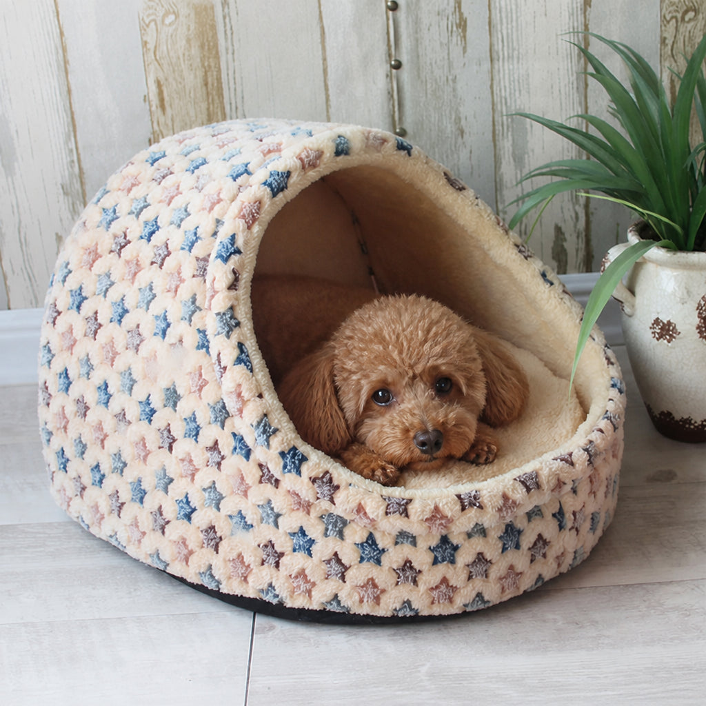 Petmarlow Plush Velvet Foldable Dog Bed (Removable Cover) – 1 / S - 14.2 × 13.8 × 9.8 in