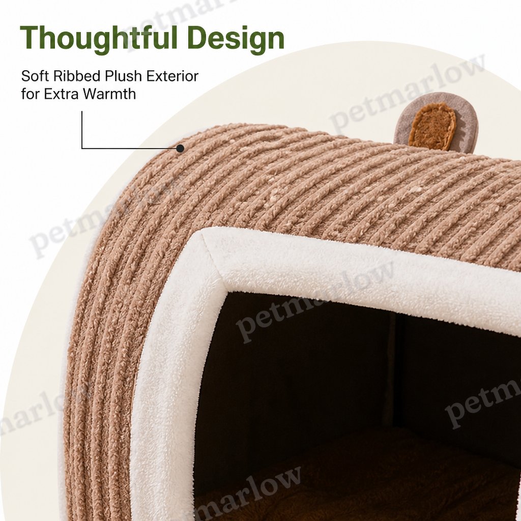 Petmarlow Plush Warm Cave Dog Bed (Removable Washable Pad) – view 6