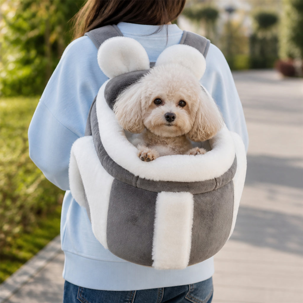 Petmarlow Plush Winter-Lined Pet Carrier Backpack
