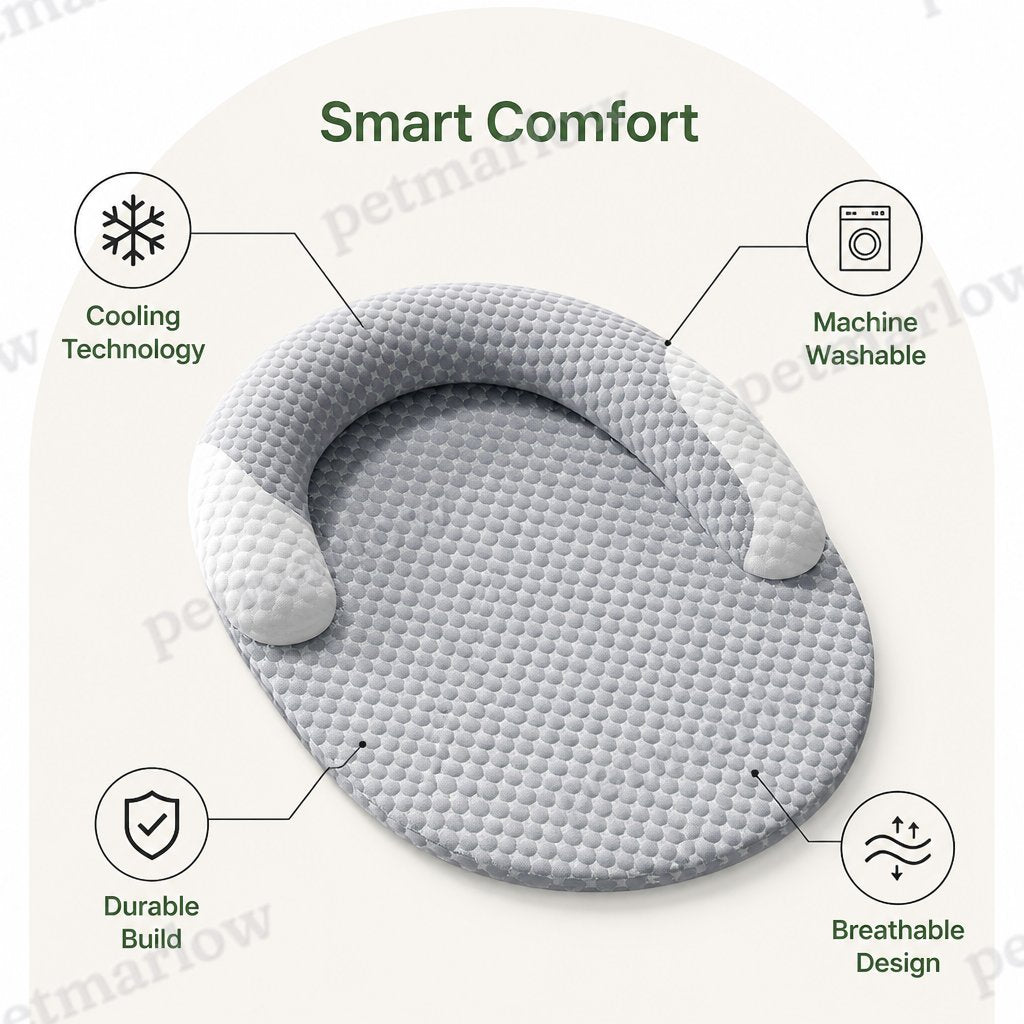 Petmarlow Polka Dot Cooling & Washable Cover Dog Bed – view 3