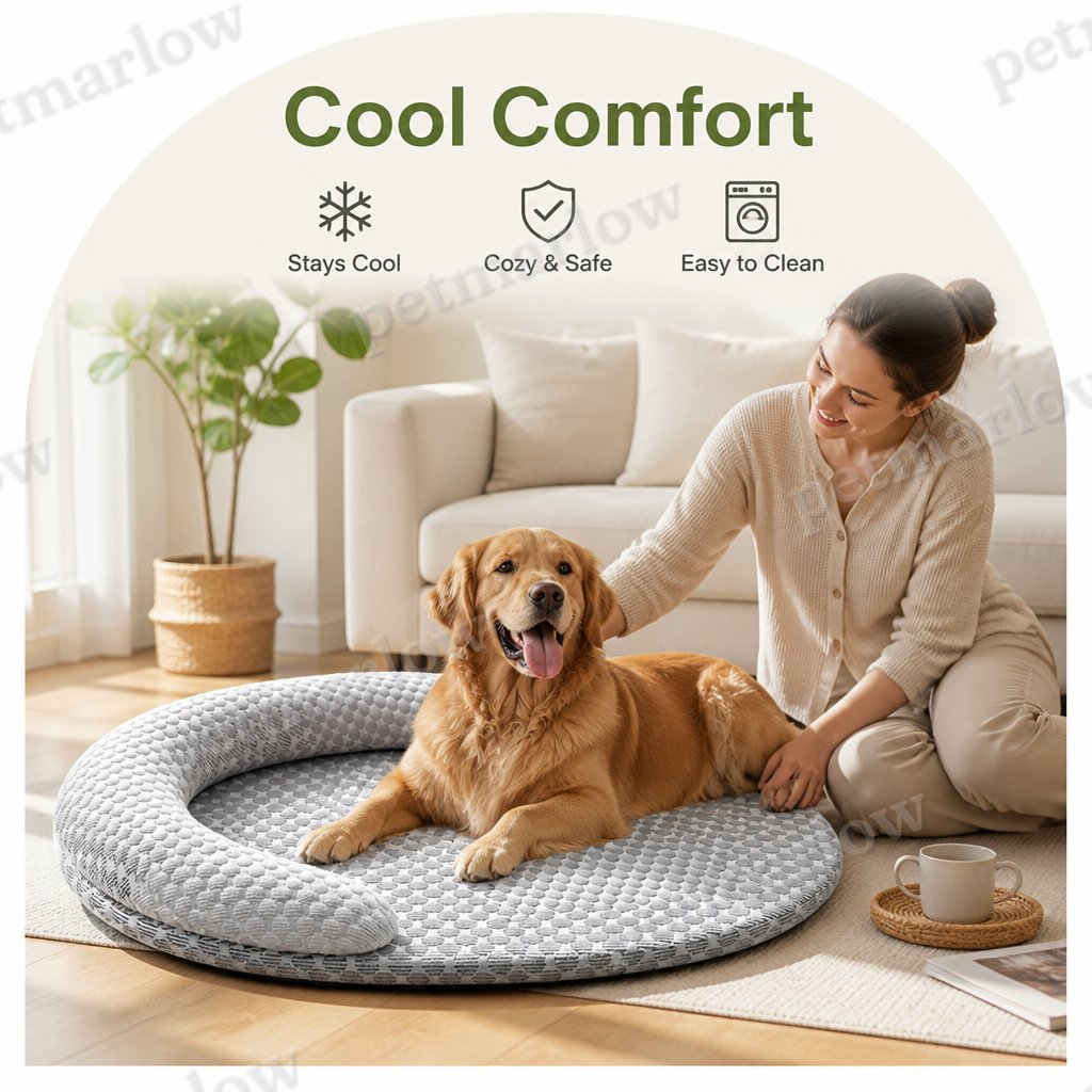 Petmarlow Polka Dot Cooling & Washable Cover Dog Bed – view 6