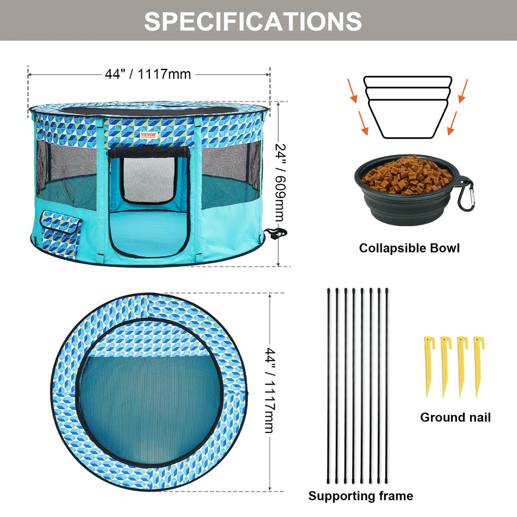 Petmarlow Portable Foldable Breathable Mesh Pet Playpen – view 2