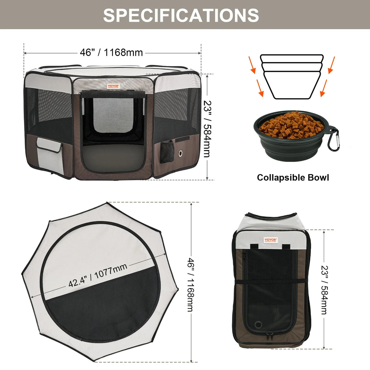 Petmarlow Portable Foldable Breathable Mesh Pet Playpen – view 4