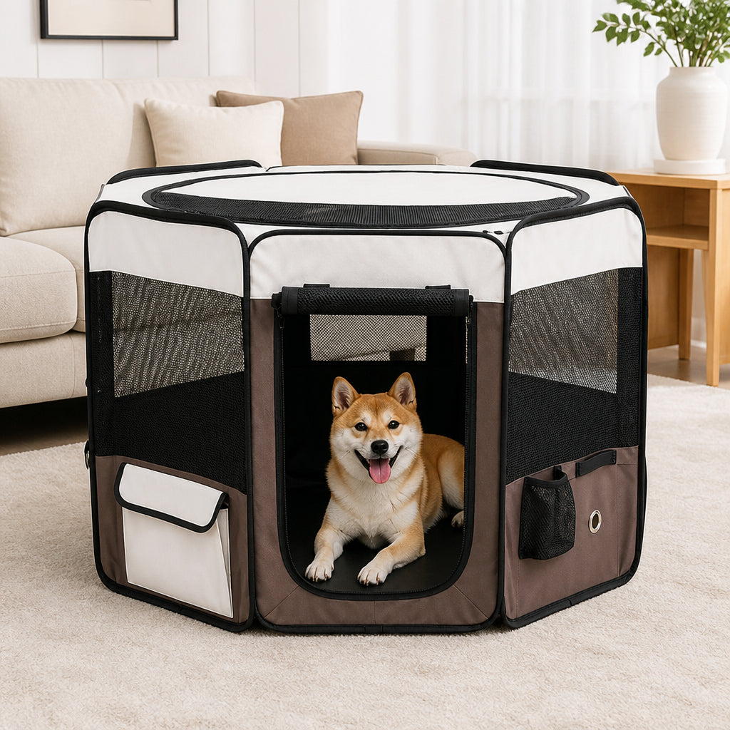 Petmarlow Portable Foldable Breathable Mesh Pet Playpen – view 5
