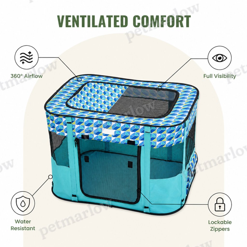Petmarlow Portable Foldable Breathable Mesh Pet Playpen – view 6