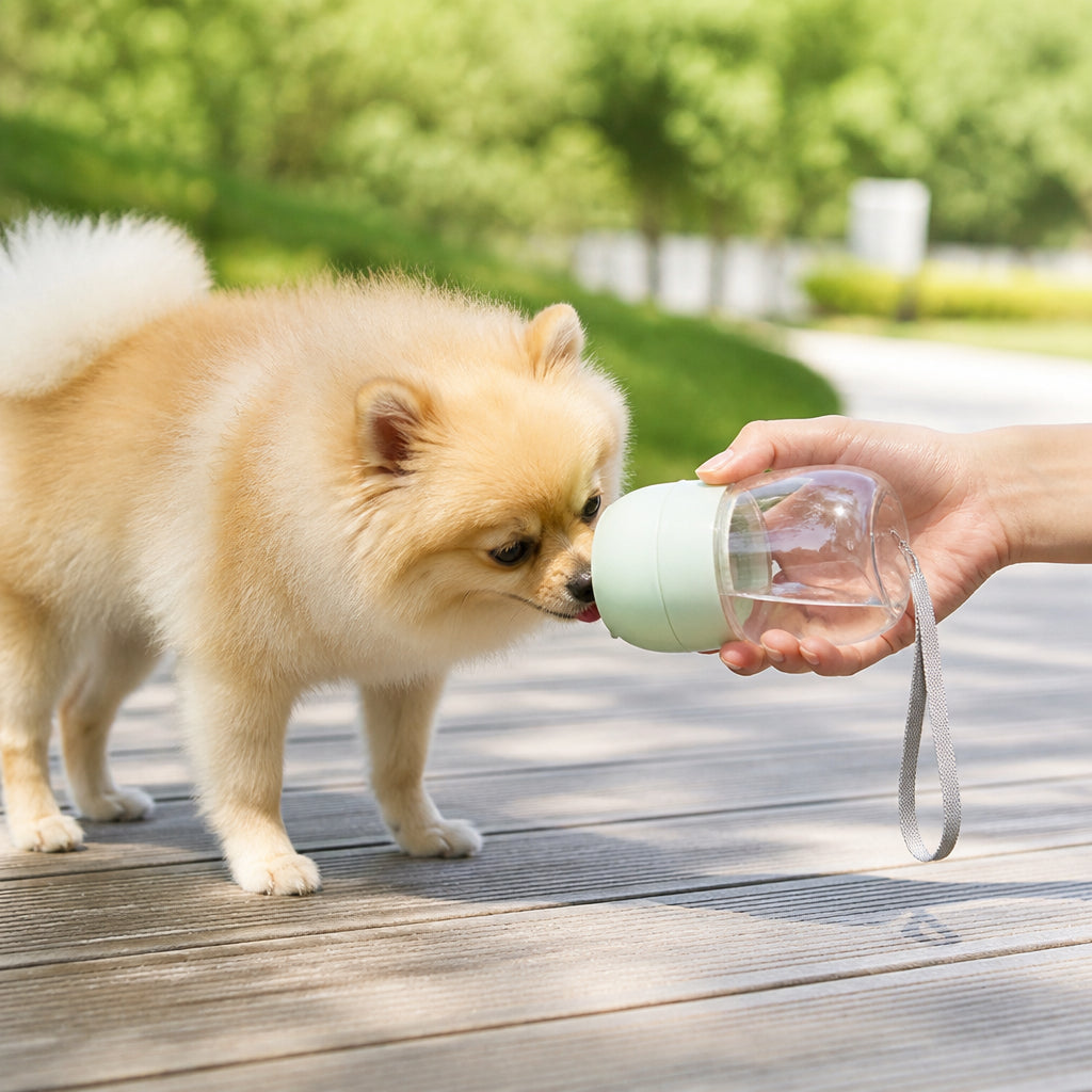Petmarlow Portable Food-Grade Pet Water Bottle (Lanyard) – Green - 10.1 fl oz