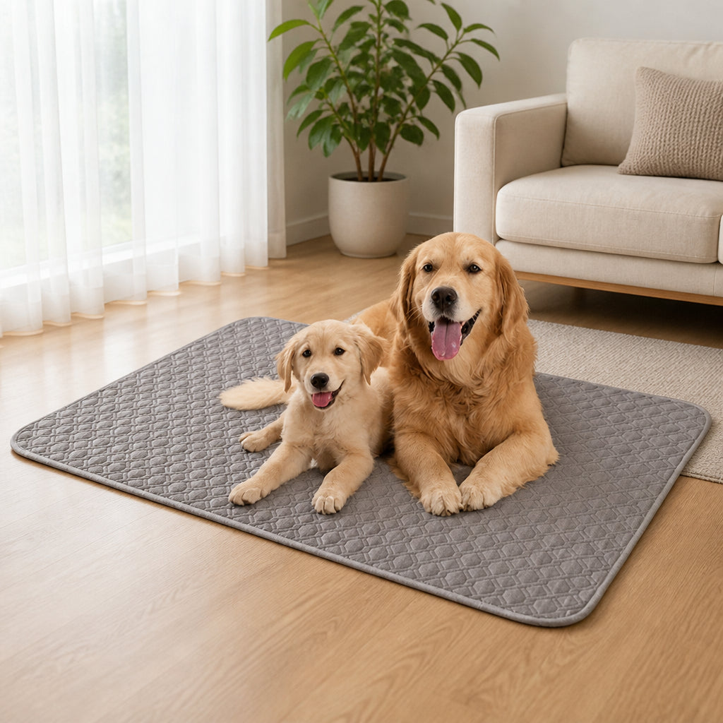 Petmarlow Quick-Absorb & Leak-Proof Washable Pet Training Pad – Smoke Gray / S - 17.7 × 13.8 in
