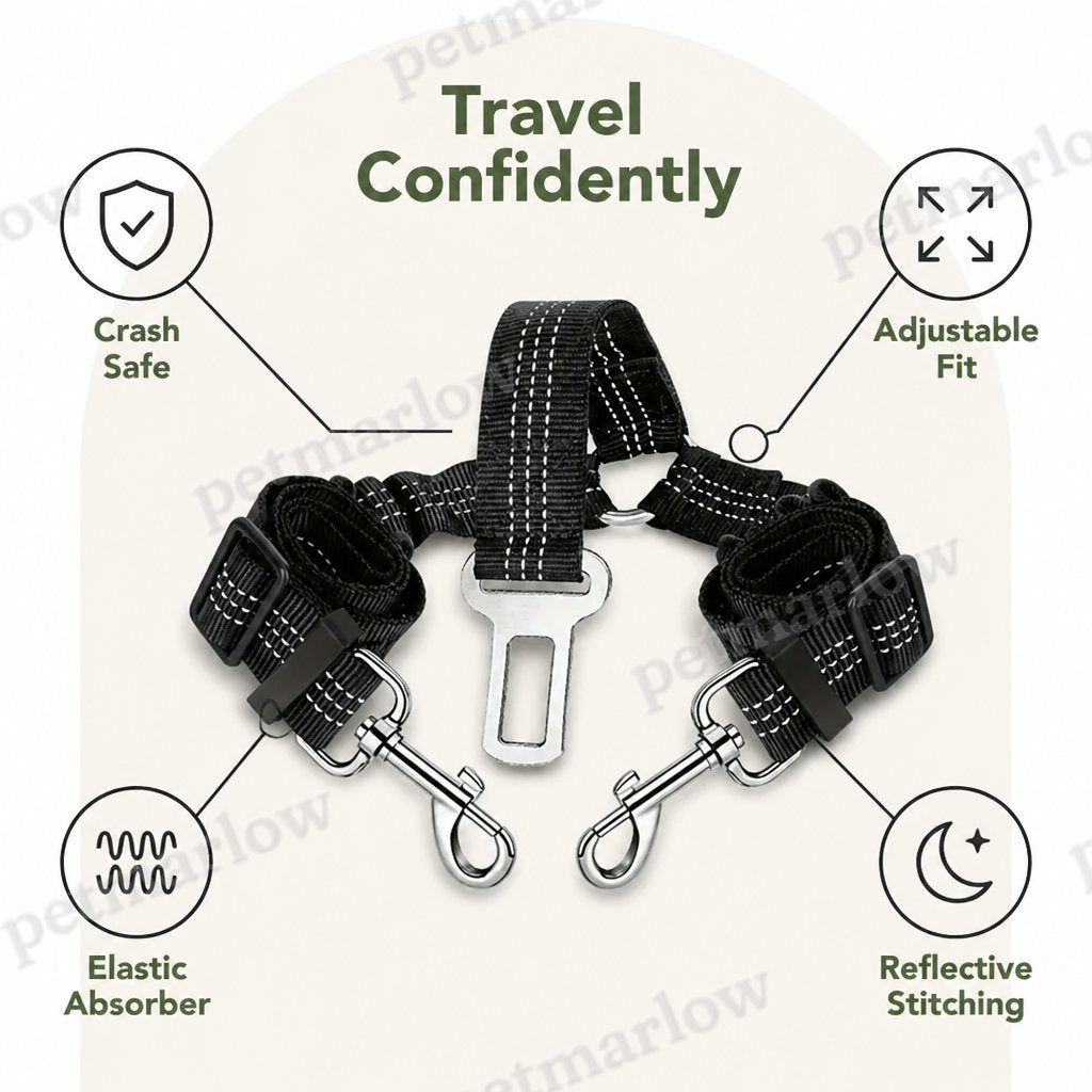 Petmarlow Reflective Elastic Shock-Absorbing Car Seat Tether – view 3
