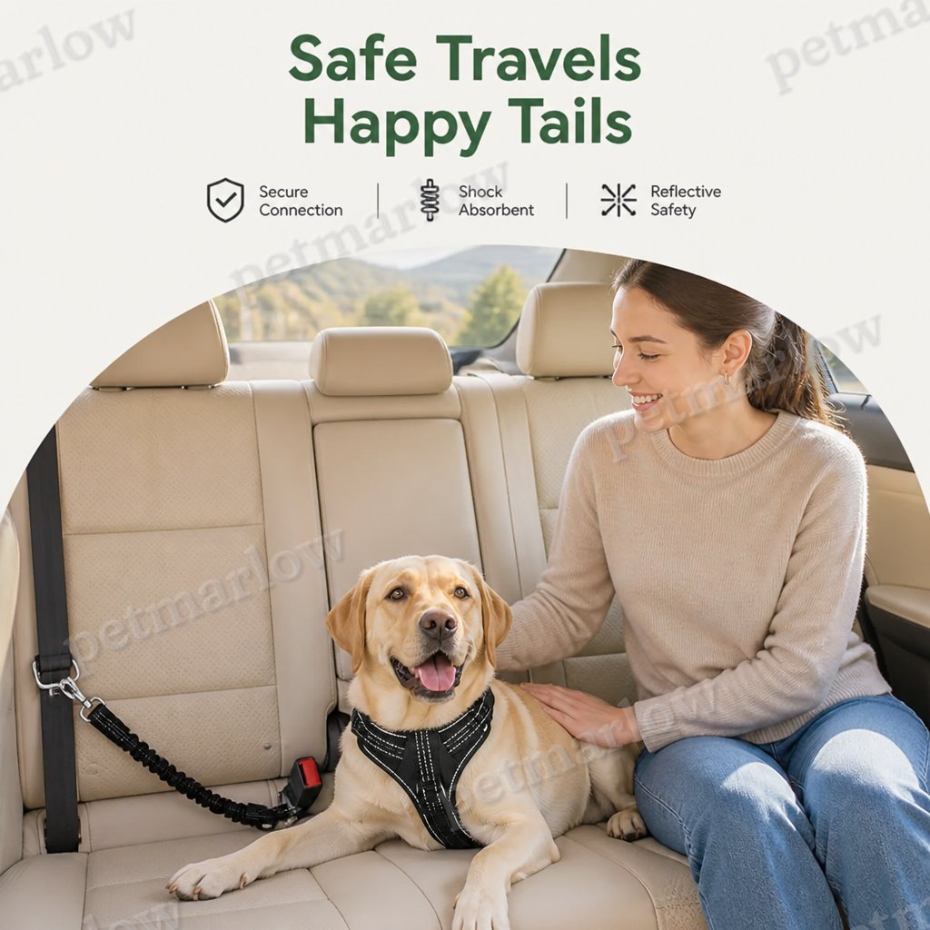 Petmarlow Reflective Elastic Shock-Absorbing Car Seat Tether – view 6