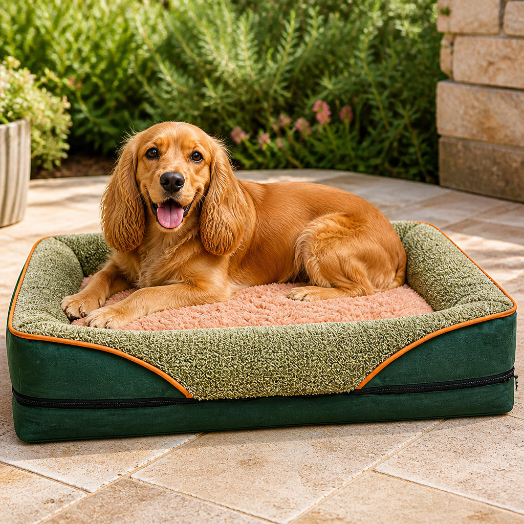 Petmarlow Removable Washable Plush Bolster Bed