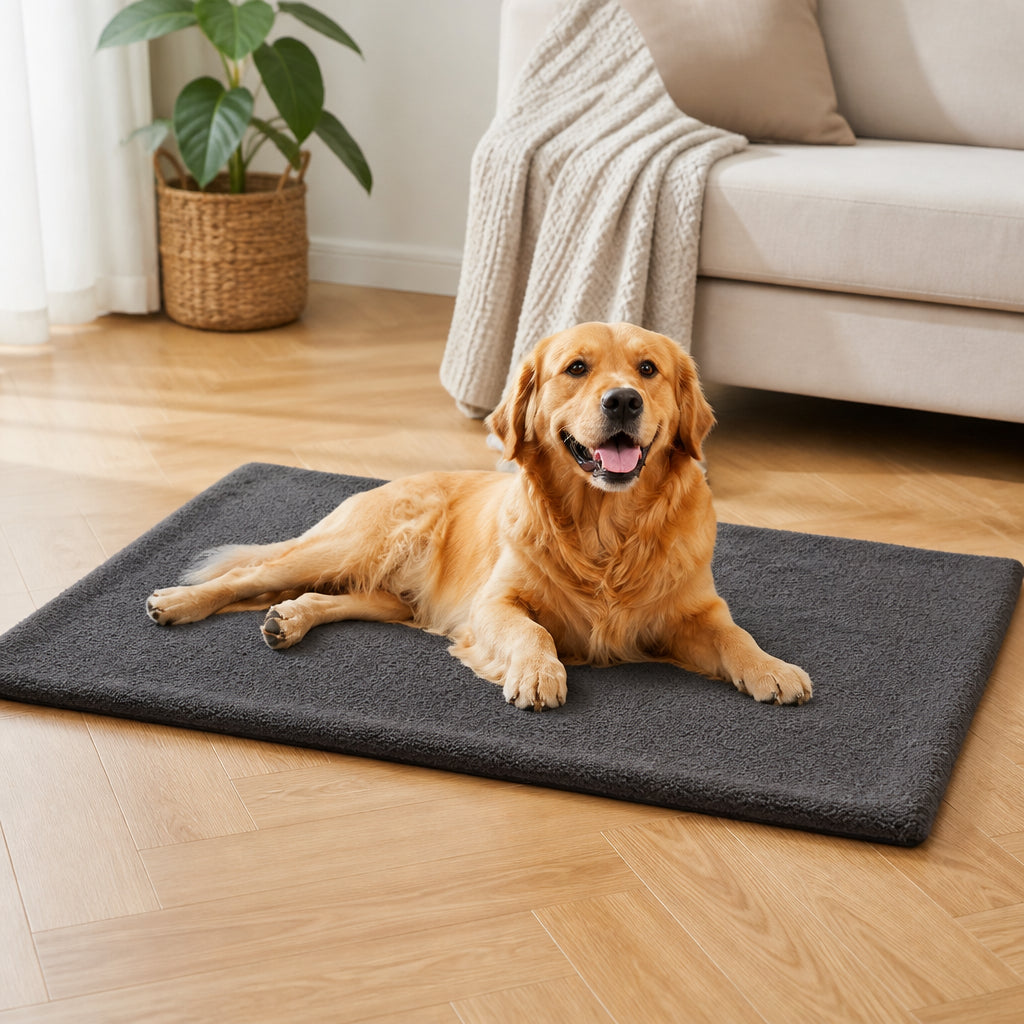 Petmarlow Self-Heating Lambswool & Non-Slip Pet Mat (Removable Cover)